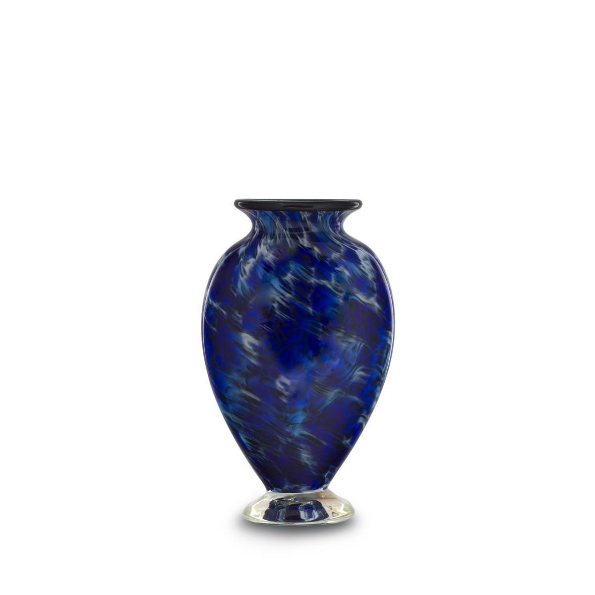 Small Cobalt Frit Flat Vase