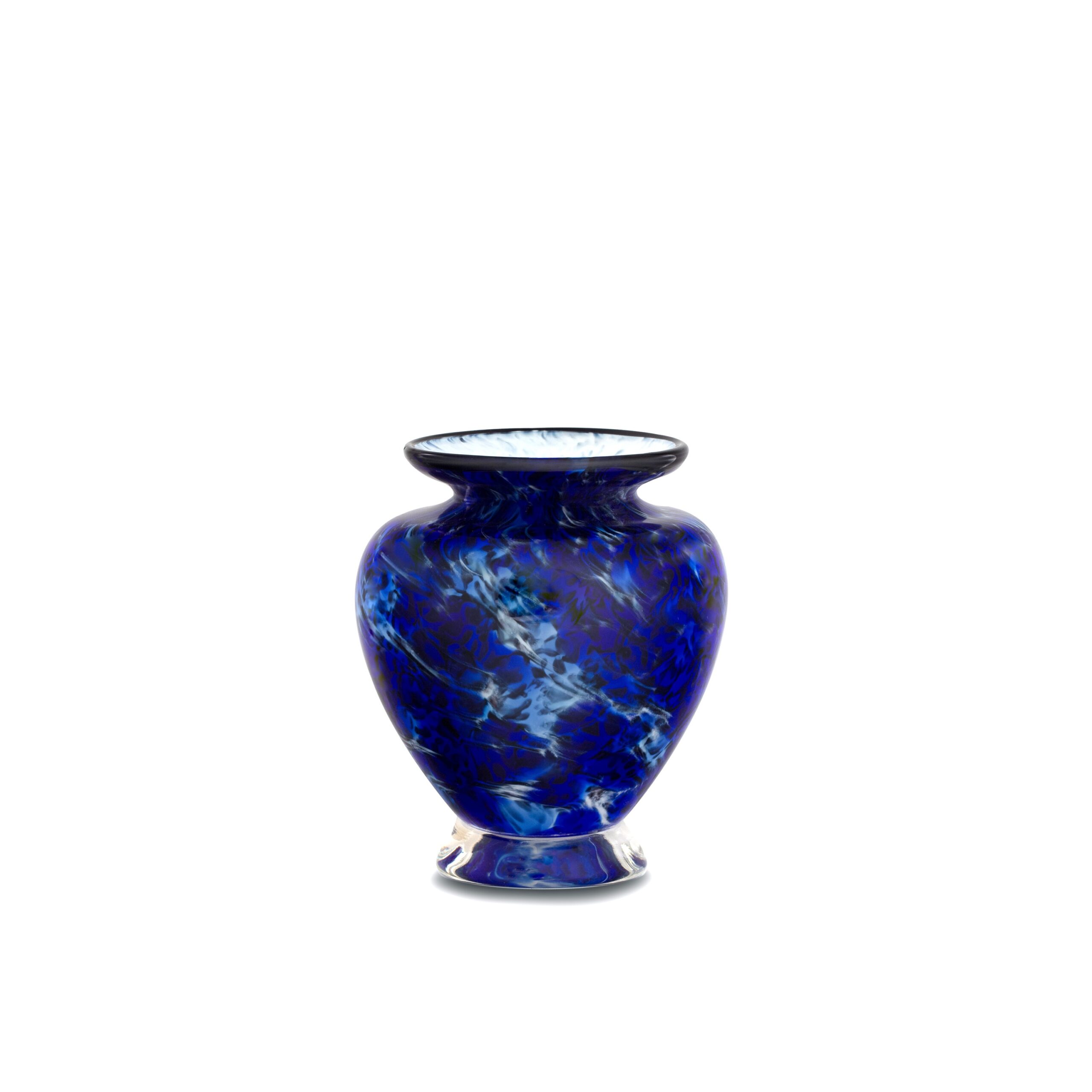 Small Cobalt Frit Squat Vase