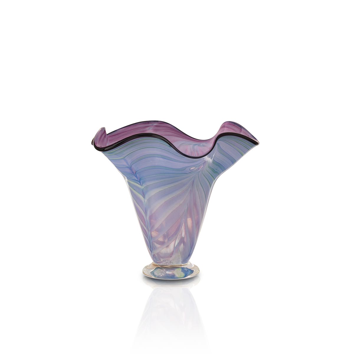 Purple-Green Blue Tall Wave Vase
