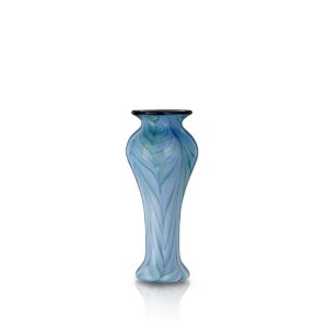 Slender Lady Vase - Medium - Purple-Green-Blue Feathered