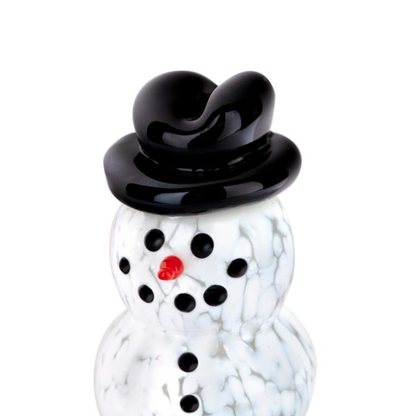 Blown glass snowman with Homberg hat - hat detail