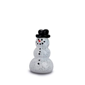 Blown glass snowman with Homberg hat