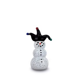 Blown glass snowman with Jester hat