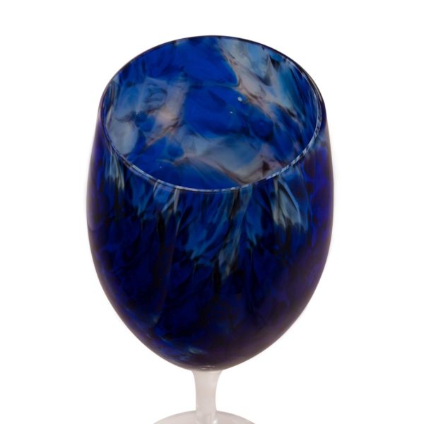 Wine Glass - Cobalt Frit - lip detail