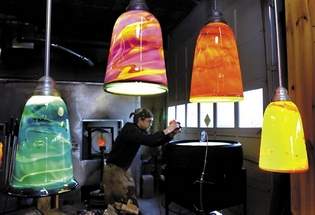 Red Oak Glass lampshades