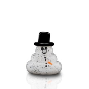 Slumping Glass Snowman No Nose with Top Hat