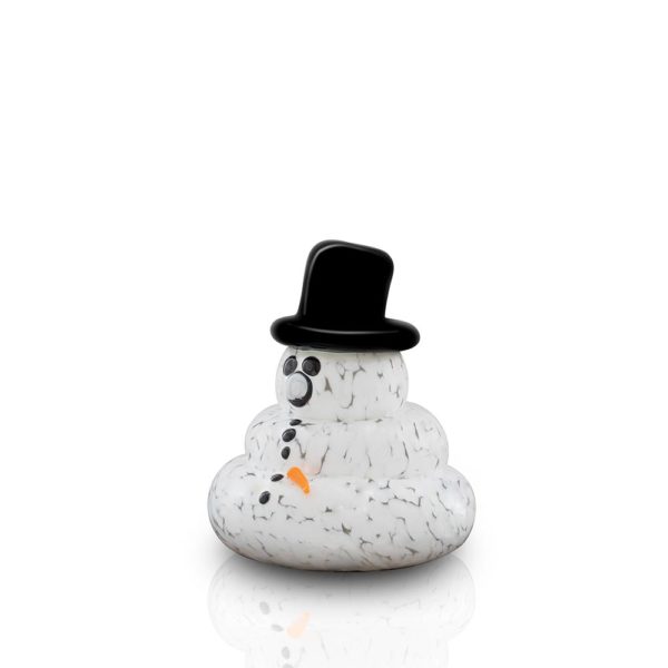 Slumping Glass Snowman No Nose with Top Hat