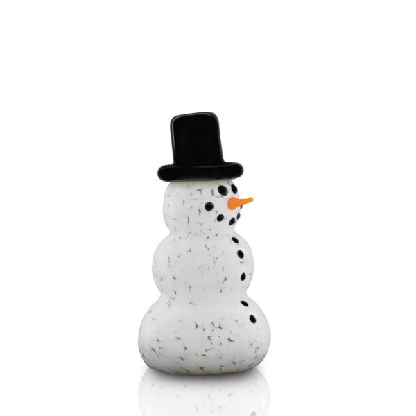 glass snowman - top hat, snowman standing upright