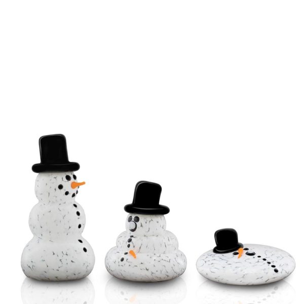 glass snowman - top hat: Series of melting snowmen - created exclusively by the Glass Forge in Grants Pass, OR