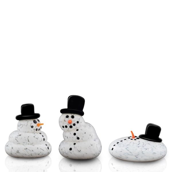 Blown Glass Snowmen Salt & Pepper Set